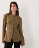 ASOS DESIGN ASOS DESIGN Tailored drummer style jacket in khaki-Green - 2
