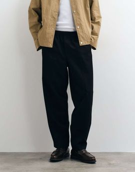 ASOS DESIGN ASOS DESIGN tailored elasticated oversized tapered pants in black