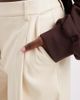 ASOS DESIGN ASOS DESIGN Tailored faux leather high waist culotte pants in cream-White - 4