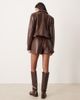 ASOS DESIGN ASOS DESIGN tailored faux leather high waist shorts in chocolate - part of a set-Brown - 4