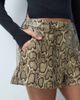 ASOS DESIGN ASOS DESIGN Tailored faux leather micro shorts in beige snake-NEUTRAL - 2