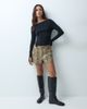 ASOS DESIGN ASOS DESIGN Tailored faux leather micro shorts in beige snake-NEUTRAL - 3