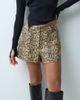 ASOS DESIGN ASOS DESIGN Tailored faux leather micro shorts in beige snake-NEUTRAL - 4