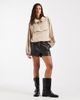 ASOS DESIGN ASOS DESIGN Tailored faux leather micro shorts in brown - 2