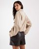 ASOS DESIGN ASOS DESIGN Tailored faux leather micro shorts in brown - 4