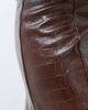 ASOS DESIGN ASOS DESIGN Tailored faux leather mini skirt with split in tan croc-Brown - 4