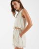 ASOS DESIGN ASOS DESIGN Tailored fringe hem shorts in natural striped print-Multi - 1