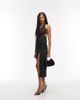 ASOS DESIGN ASOS DESIGN tailored halterneck midi dress with open back in black pinstripe-Multi - 1