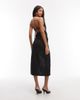 ASOS DESIGN ASOS DESIGN tailored halterneck midi dress with open back in black pinstripe-Multi - 2