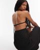 ASOS DESIGN ASOS DESIGN tailored halterneck midi dress with open back in black pinstripe-Multi - 3
