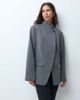 ASOS DESIGN ASOS DESIGN Tailored high neck wrap front blazer in charcoal-Gray - 1