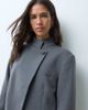 ASOS DESIGN ASOS DESIGN Tailored high neck wrap front blazer in charcoal-Gray - 2