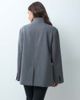 ASOS DESIGN ASOS DESIGN Tailored high neck wrap front blazer in charcoal-Gray - 3