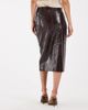 ASOS DESIGN ASOS DESIGN tailored leather look midi pencil skirt in conker crackle-Brown - 3