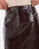 ASOS DESIGN ASOS DESIGN tailored leather look midi pencil skirt in conker crackle-Brown - 4