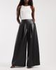 ASOS DESIGN ASOS DESIGN Tailored leather look super wide pants in black crackle - 1