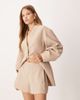 ASOS DESIGN ASOS DESIGN tailored linen look shorts in brown - part of a set - 1