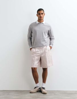 ASOS DESIGN ASOS DESIGN tailored linen rich bermuda shorts in dusty pink