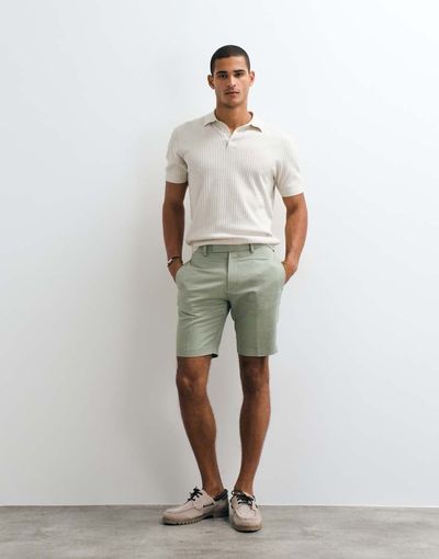 ASOS DESIGN ASOS DESIGN tailored linen rich slim shorts in sage green