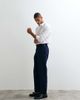 ASOS DESIGN ASOS DESIGN tailored linen rich straight leg pants in navy with side adjuster detail and cuffed hem - 1