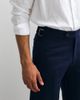 ASOS DESIGN ASOS DESIGN tailored linen rich straight leg pants in navy with side adjuster detail and cuffed hem - 2