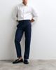 ASOS DESIGN ASOS DESIGN tailored linen rich straight leg pants in navy with side adjuster detail and cuffed hem - 3