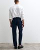 ASOS DESIGN ASOS DESIGN tailored linen rich straight leg pants in navy with side adjuster detail and cuffed hem - 4