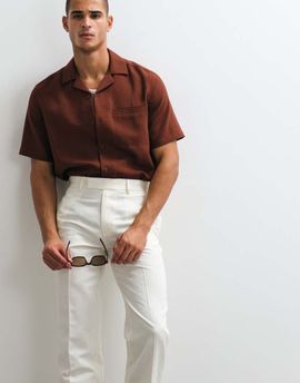 ASOS DESIGN ASOS DESIGN tailored linen rich straight leg pants in white