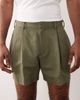 ASOS DESIGN ASOS DESIGN tailored linen rich wide shorts in olive green - 3