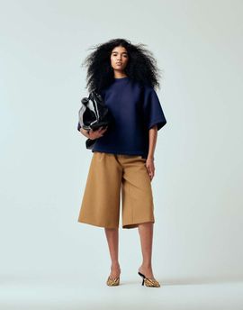 ASOS DESIGN ASOS DESIGN tailored longline culottes in camel-Black