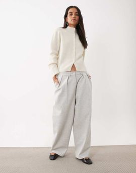ASOS DESIGN ASOS DESIGN Tailored look jogger pant set in gray heather