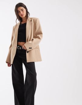 ASOS DESIGN ASOS DESIGN Tailored loose fit blazer in sand-Neutral