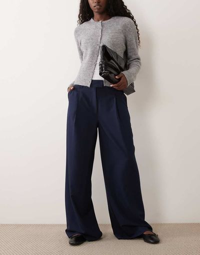 ASOS DESIGN ASOS DESIGN Tailored low rise menswear inspired pants in navy