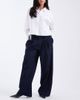 ASOS DESIGN ASOS DESIGN tailored low rise wide leg pants with asymmetric waistband in navy - 1