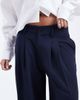 ASOS DESIGN ASOS DESIGN tailored low rise wide leg pants with asymmetric waistband in navy - 4