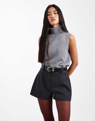 ASOS DESIGN ASOS DESIGN tailored micro shorts in charcoal-Gray