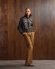 ASOS DESIGN ASOS DESIGN tailored mid-rise relaxed pants with belt and split hem in brown - 1