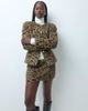 ASOS DESIGN ASOS DESIGN Tailored mini tulip skirt in textured leopard-Brown - 3