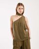 ASOS DESIGN ASOS DESIGN Tailored one shoulder scarf detail top in khaki green - 1