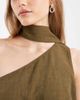 ASOS DESIGN ASOS DESIGN Tailored one shoulder scarf detail top in khaki green - 3