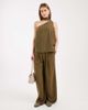 ASOS DESIGN ASOS DESIGN Tailored one shoulder scarf detail top in khaki green - 4