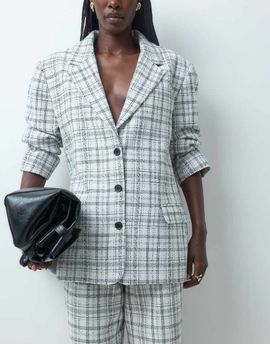 ASOS DESIGN ASOS DESIGN tailored oversized blazer in winter white plaid
