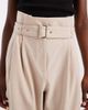 ASOS DESIGN ASOS DESIGN tailored paper bag waist pirate peg pants in sand-Neutral - 3