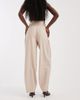 ASOS DESIGN ASOS DESIGN tailored paper bag waist pirate peg pants in sand-Neutral - 4