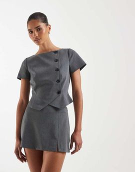 ASOS DESIGN ASOS DESIGN tailored pelmet mini skort in gray