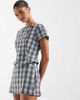ASOS DESIGN ASOS DESIGN tailored pelmet mini skort in plaid-Blue - 1