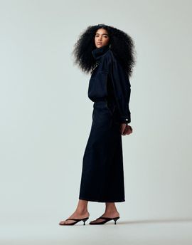 ASOS DESIGN ASOS DESIGN tailored pencil skirt in denim - part of a set-Navy