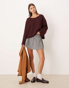 ASOS DESIGN ASOS DESIGN tailored pleated mini skirt in gray plaid