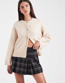 ASOS DESIGN ASOS DESIGN tailored pleated mini skirt in navy plaid-Multi