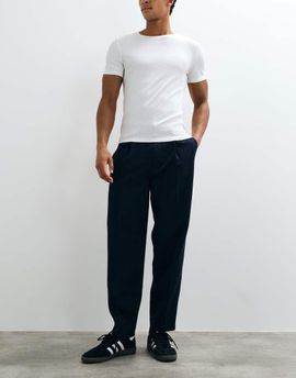 ASOS DESIGN ASOS DESIGN tailored pleated oversized tapered pants in navy microtexture